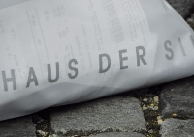 Häuser in Grautönen, umgeben von Natursteinpflaster, modernes Wohndesign, Architektur, urbaner Lebensstil.