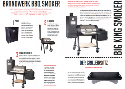 - Hochwertiger BBQ Smoker aus Edelstahl in Schwarz, ideal für den professionellen Grill- und Barbecue-Einsatz, robust und langlebig mit klappbaren Beinen für einfachen Transport.