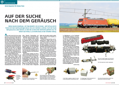 Triebwagen auf der Schienenstrecke, lok, orange, mit gelber Anhängereinheit, Elektrolokomotive, modell, Nahaufnahme, realistisch.
