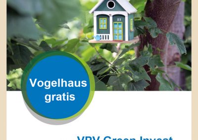 Vogelhaus im Garten, nachhaltiges DIY Vogelhäuschen aus Holz als umweltfreundliches Nistkasten für Vögel, perfekt für Naturschutz und Artenvielfalt, kostenloses Angebot von VPV Versicherungen.